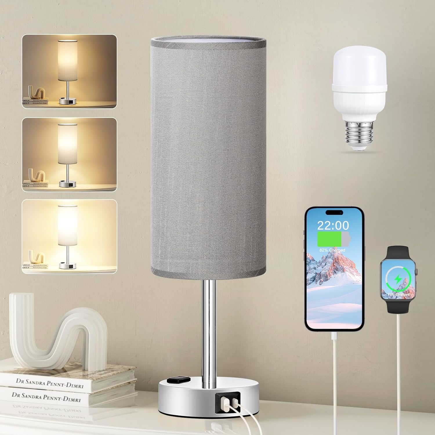 Bedside Touch Lamp 3-Way Dimmable