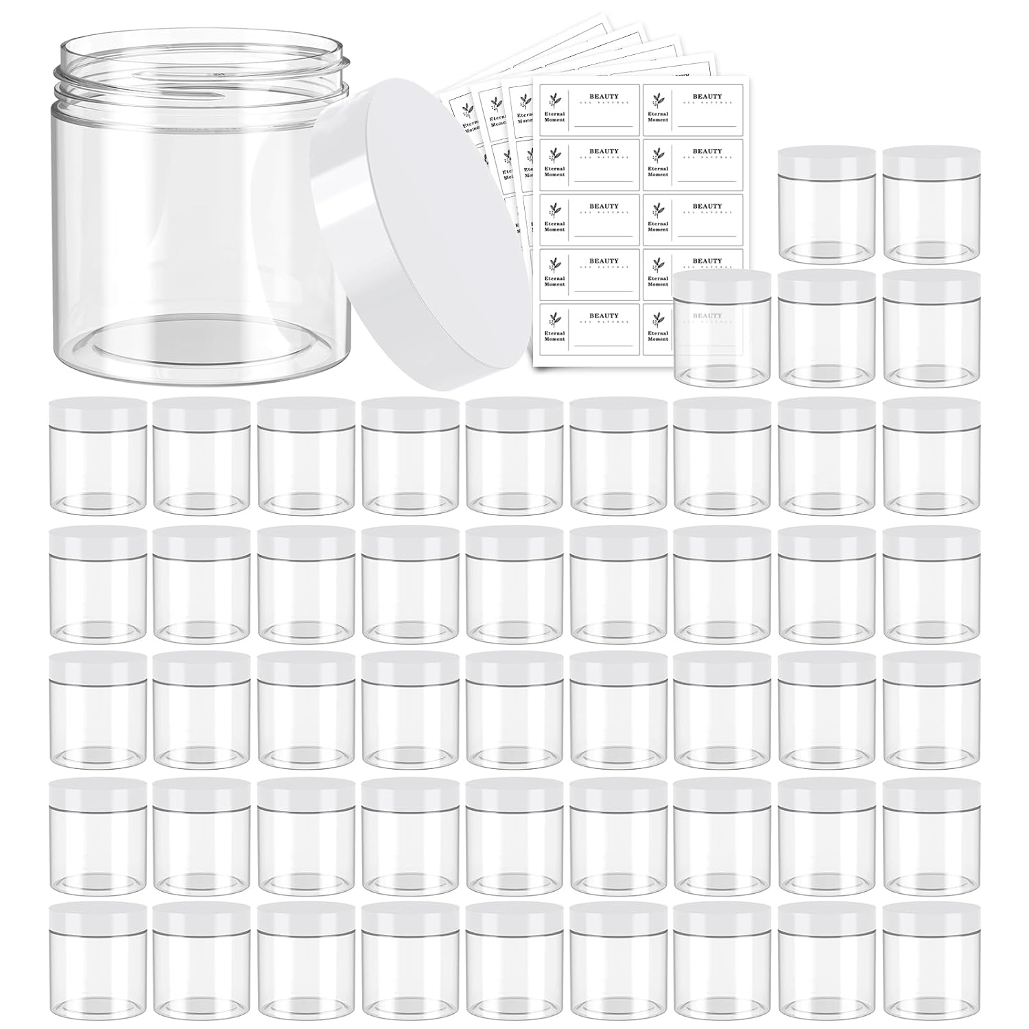 4 OZ Plastic Jars Round Clear Cosmetic Container
