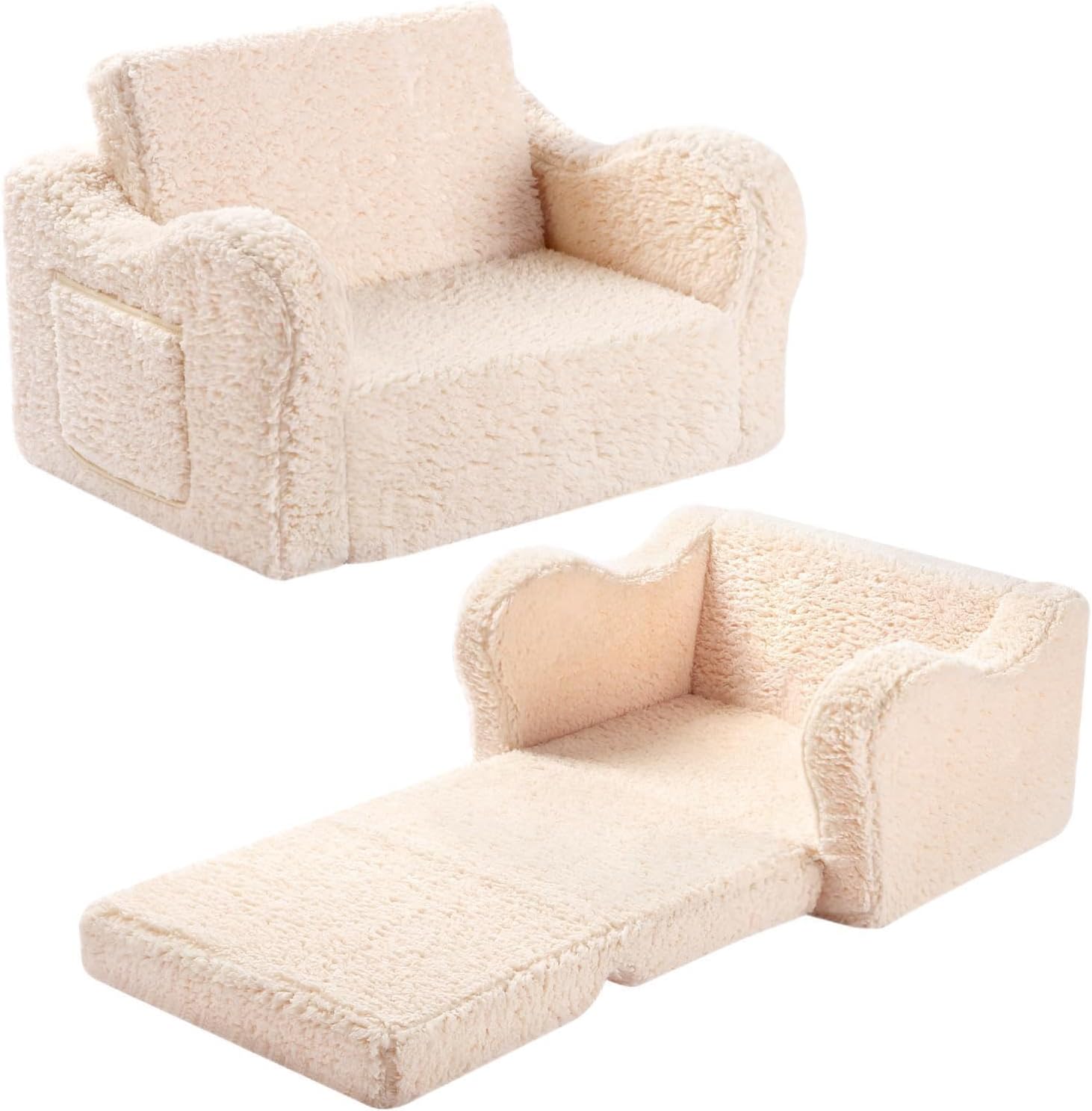Kids Chairs for Toddle Soft Sherpa Couch Fold Out
