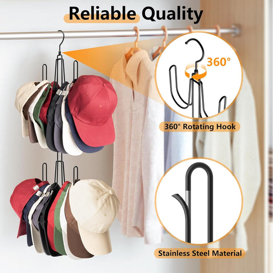 Hat Hangers for Closet Stainless Steel Hat Organizer