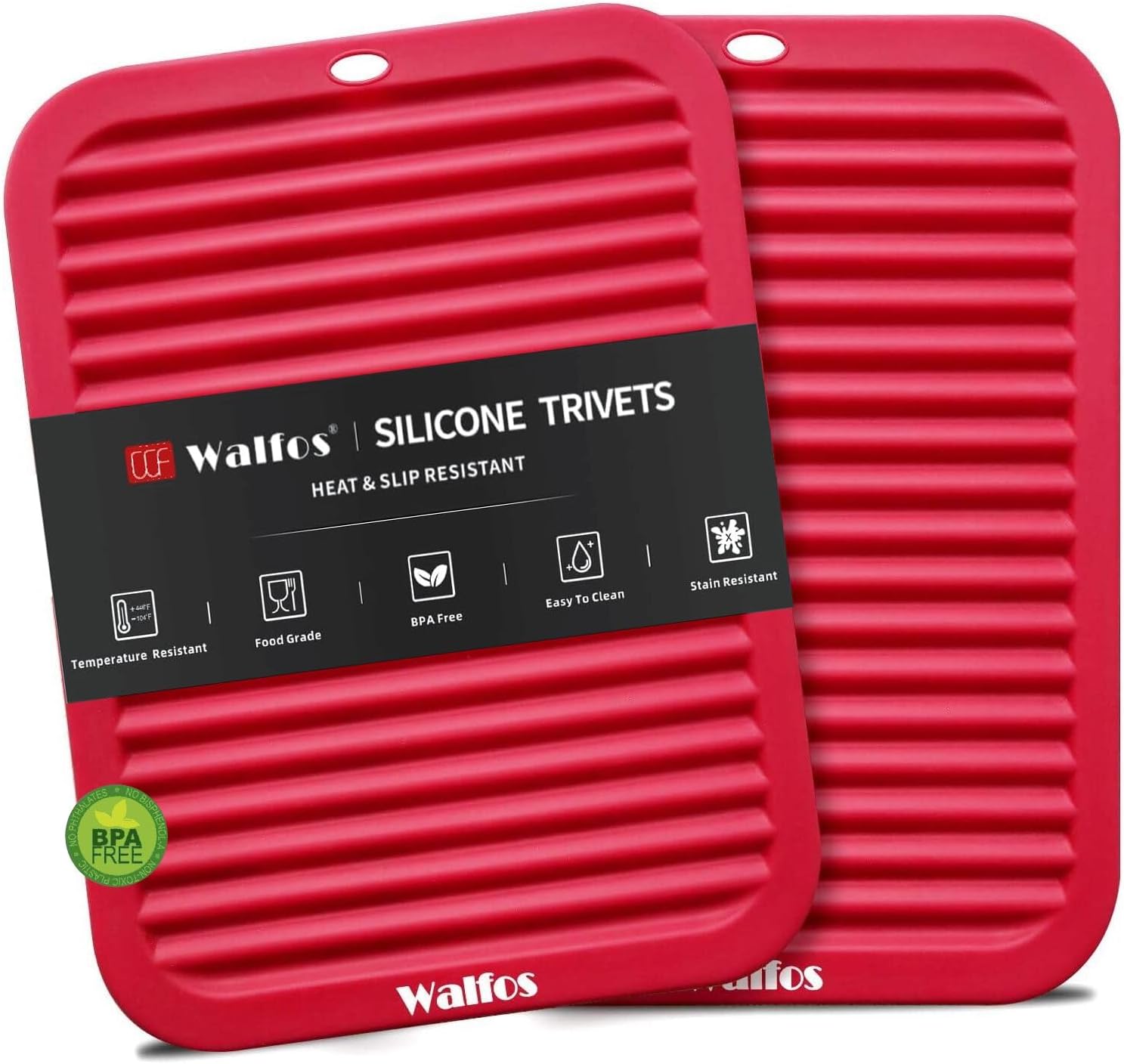 Walfos Silicone Trivet Mats - 4 Heat Resistant Pot Holders