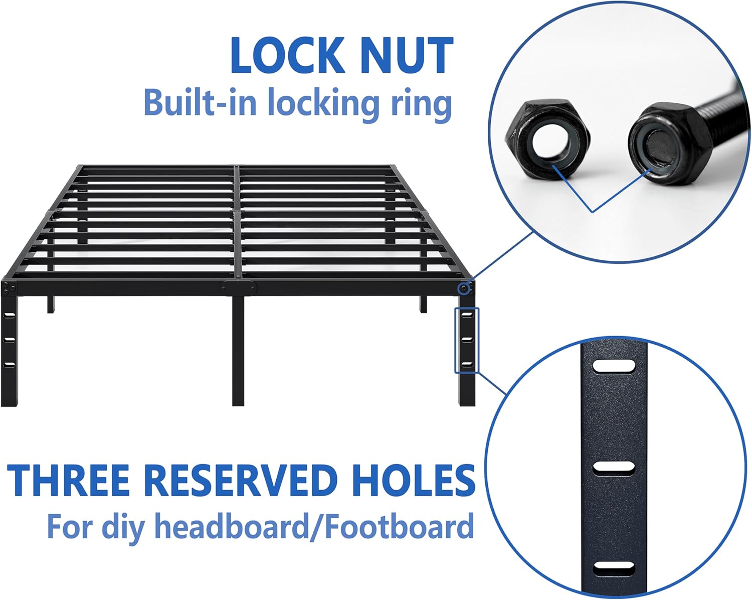 Metal Bed Frame Full Size Bed Frame with Storage Space