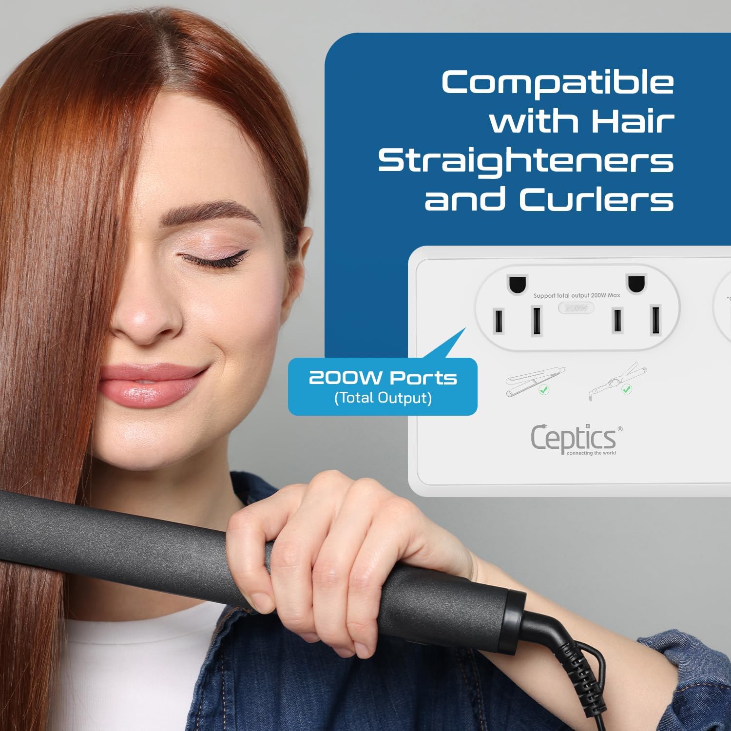 Ceptics Travel Voltage Converter for Hair Dryer