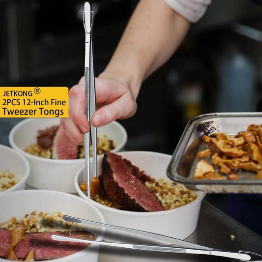 JETKONG Kitchen Tweezers Fine Tweezer Tongs