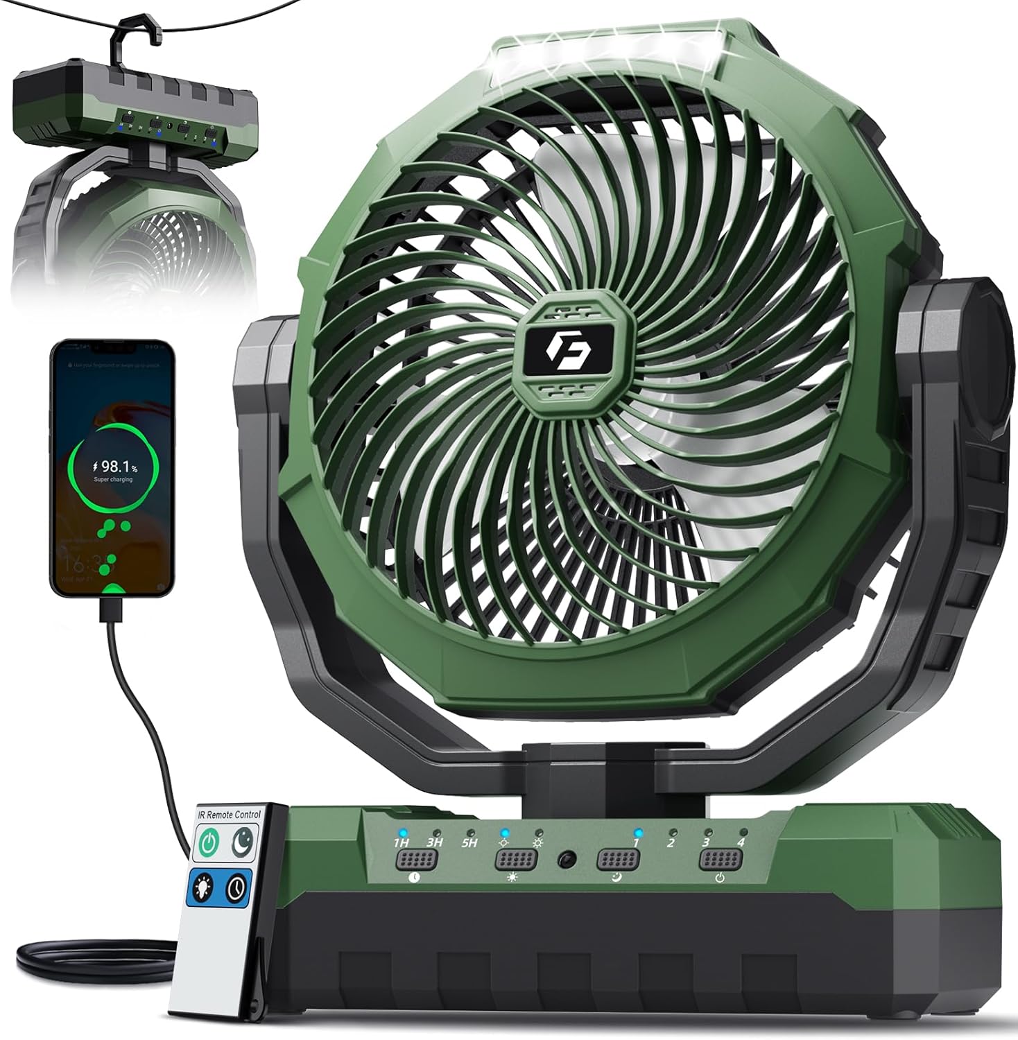 FRIZCOL 3-in-1 Camping Fan Rechargeable