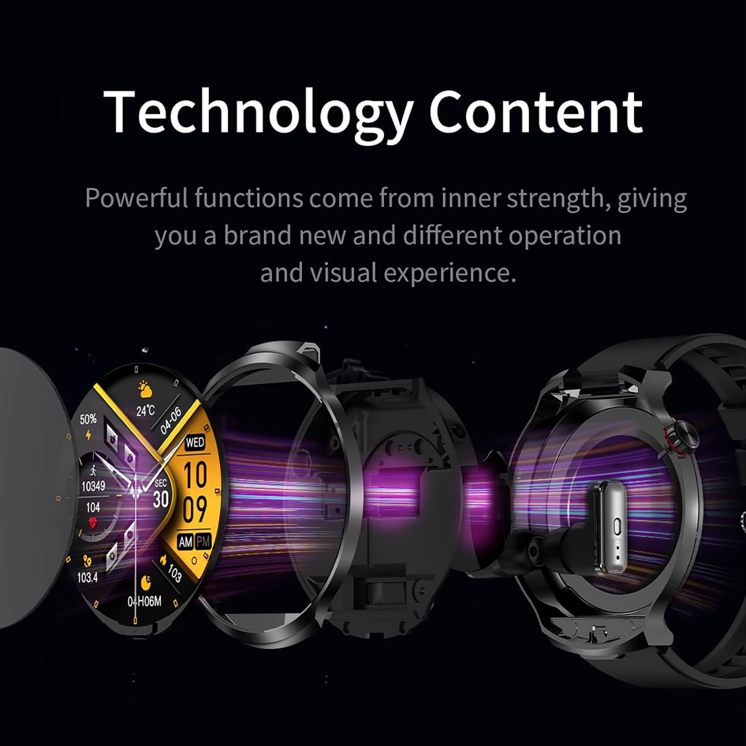 Smart Watch with Bluetooth Earbuds, 1.85-Inch Round HD Screen