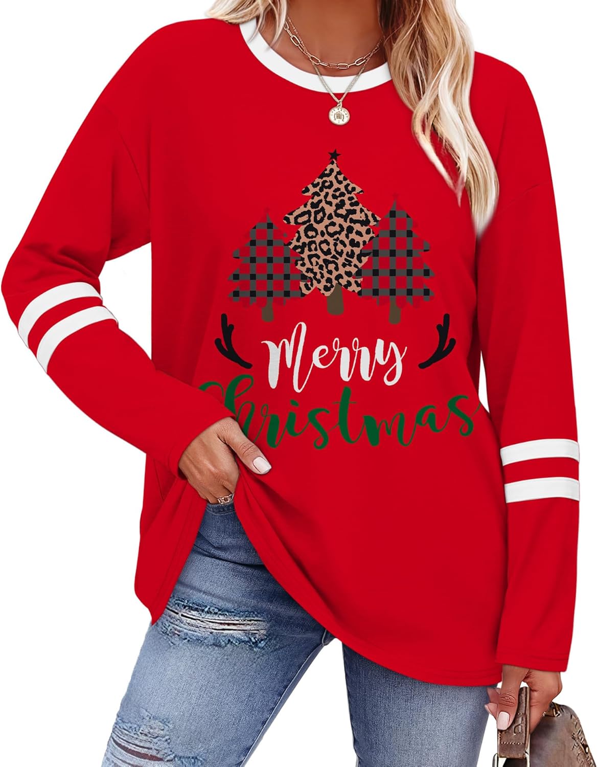 Sampeel Women’s Color Block Long Sleeve Top