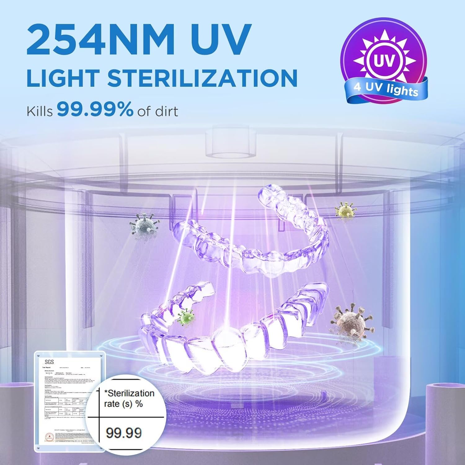 Ultrasonic Retainer Cleaner Machine Dental Cleaning Pod
