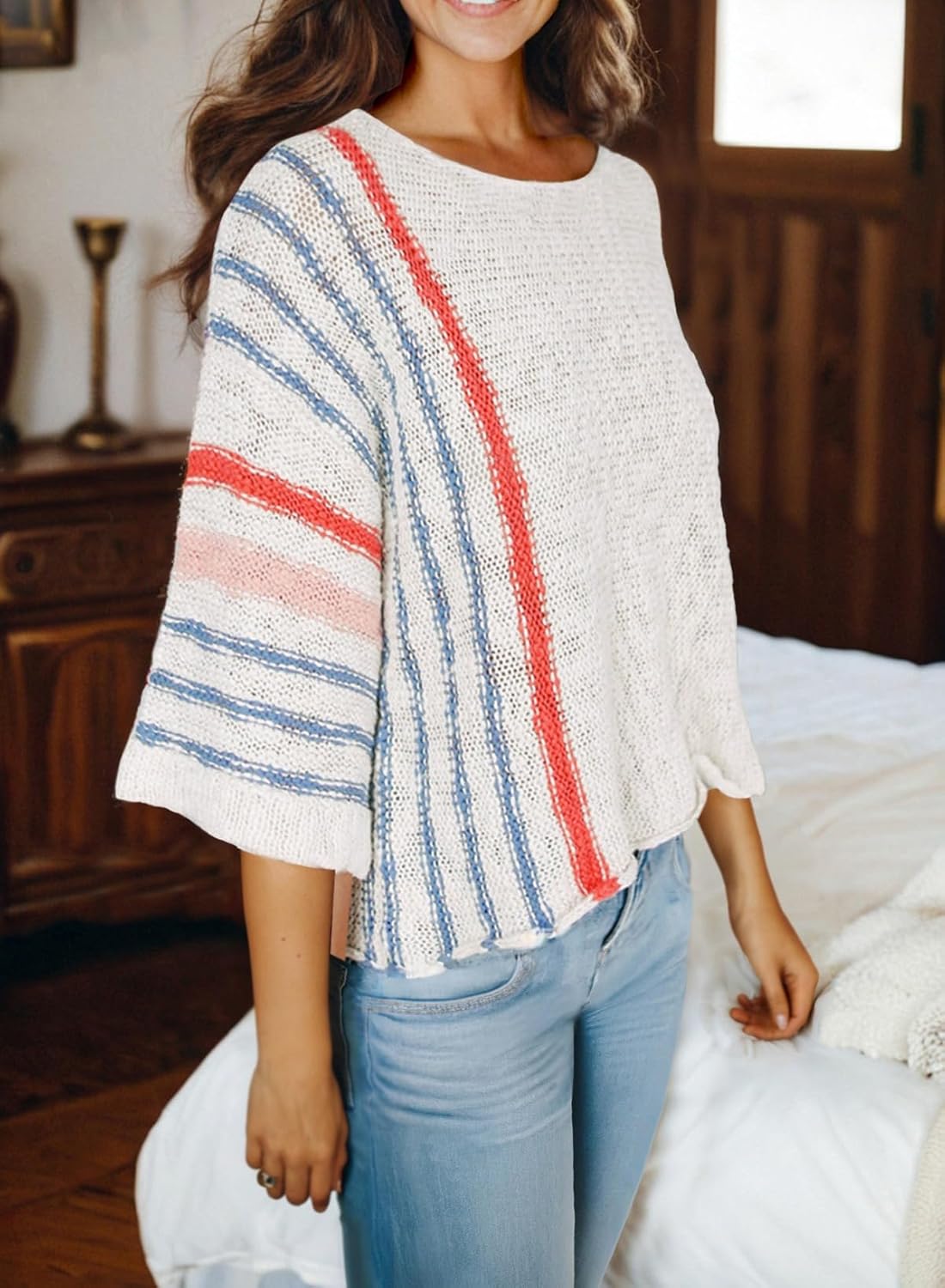 Dokotoo Womens Fall Casual Crewneck Sweaters