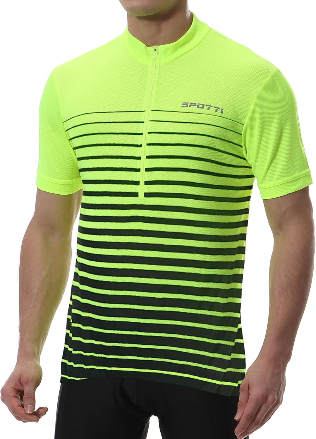 Spotti Men's Cycling Bike Jersey Short Sleeve with 3 Rear Pockets