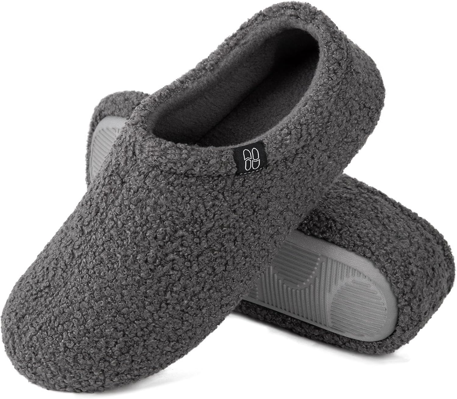 HomeTop Women's Fuzzy Curly Fur Foam Slippers