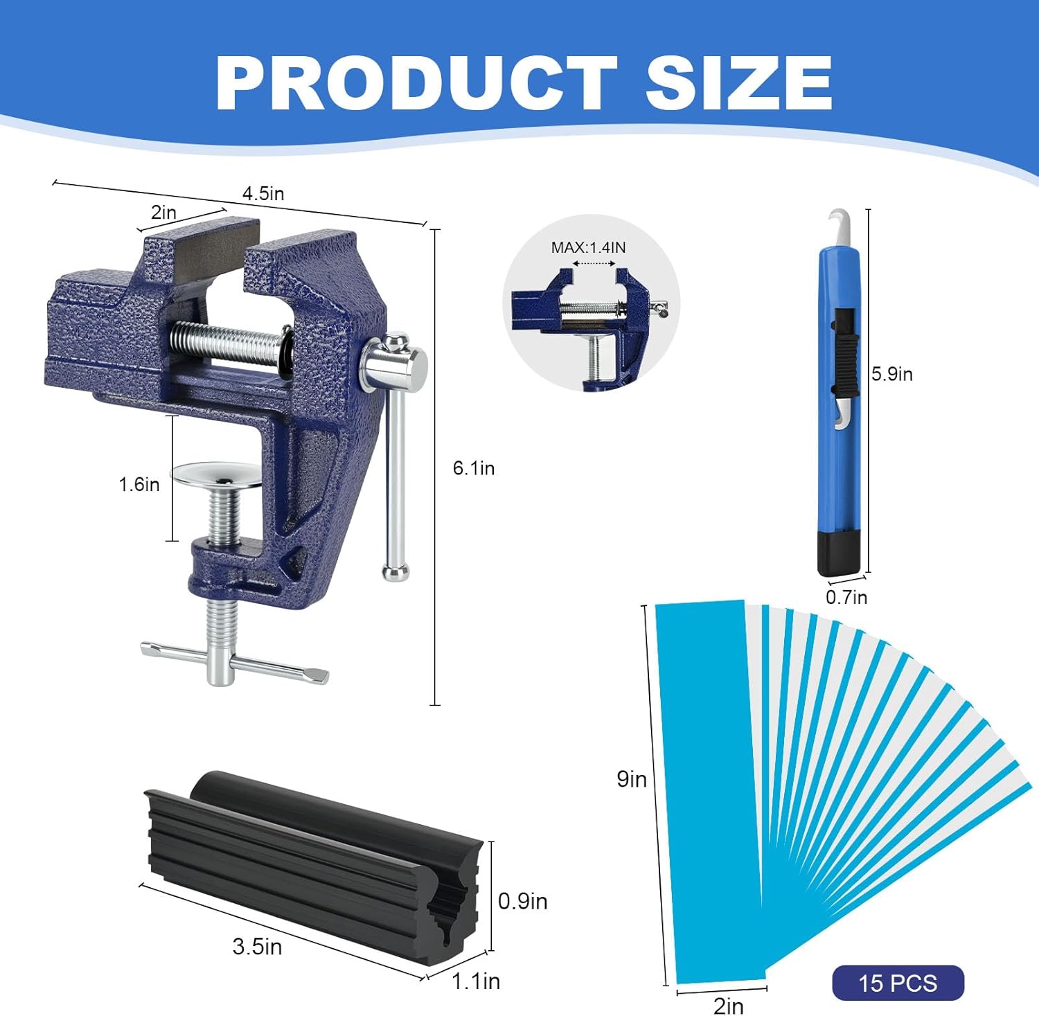 Golf Club Grip Vise Clamp Kit-Golf Grip Kit for Regripping