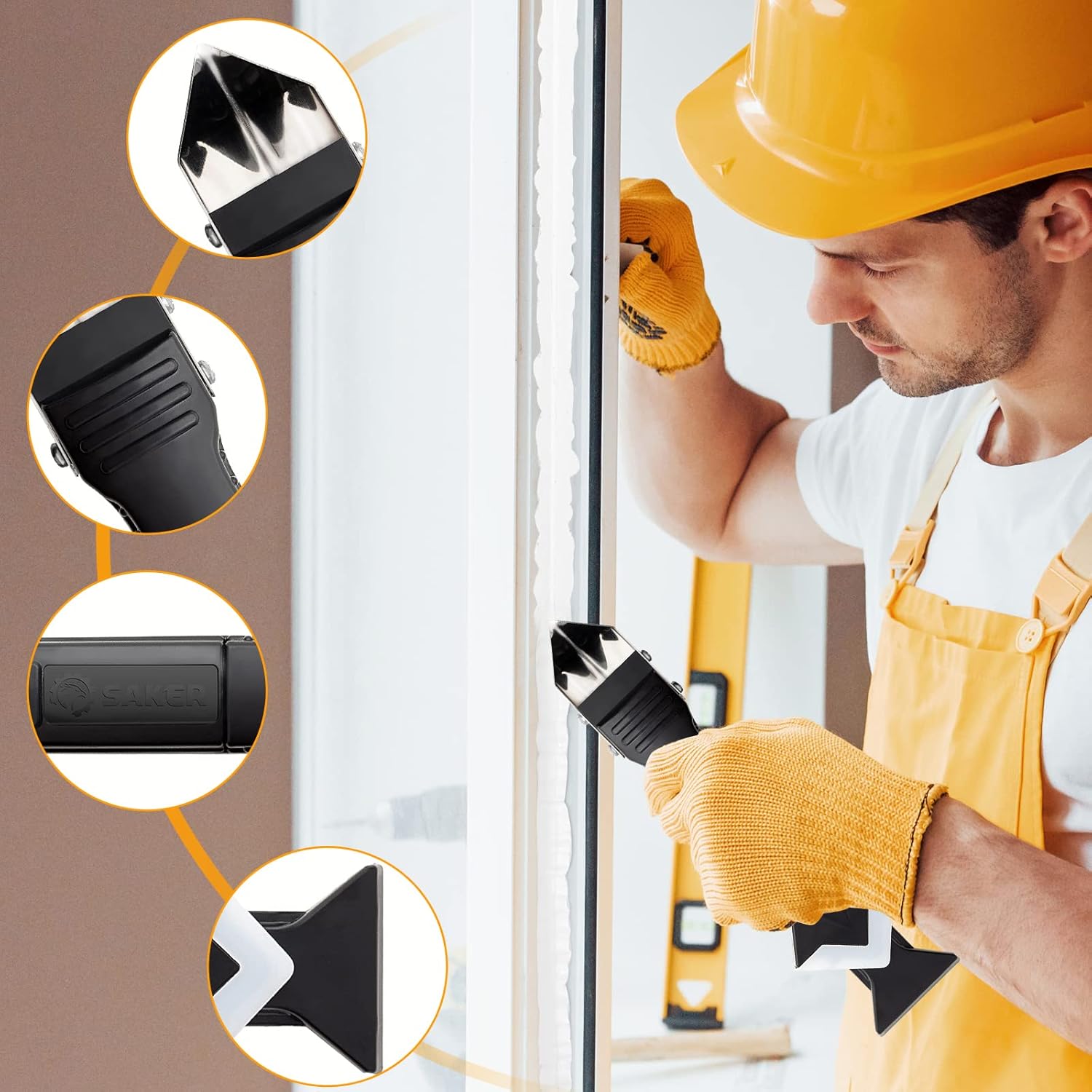 Saker Silicone Caulking Tools-3 in 1 Sealant Finishing Tool