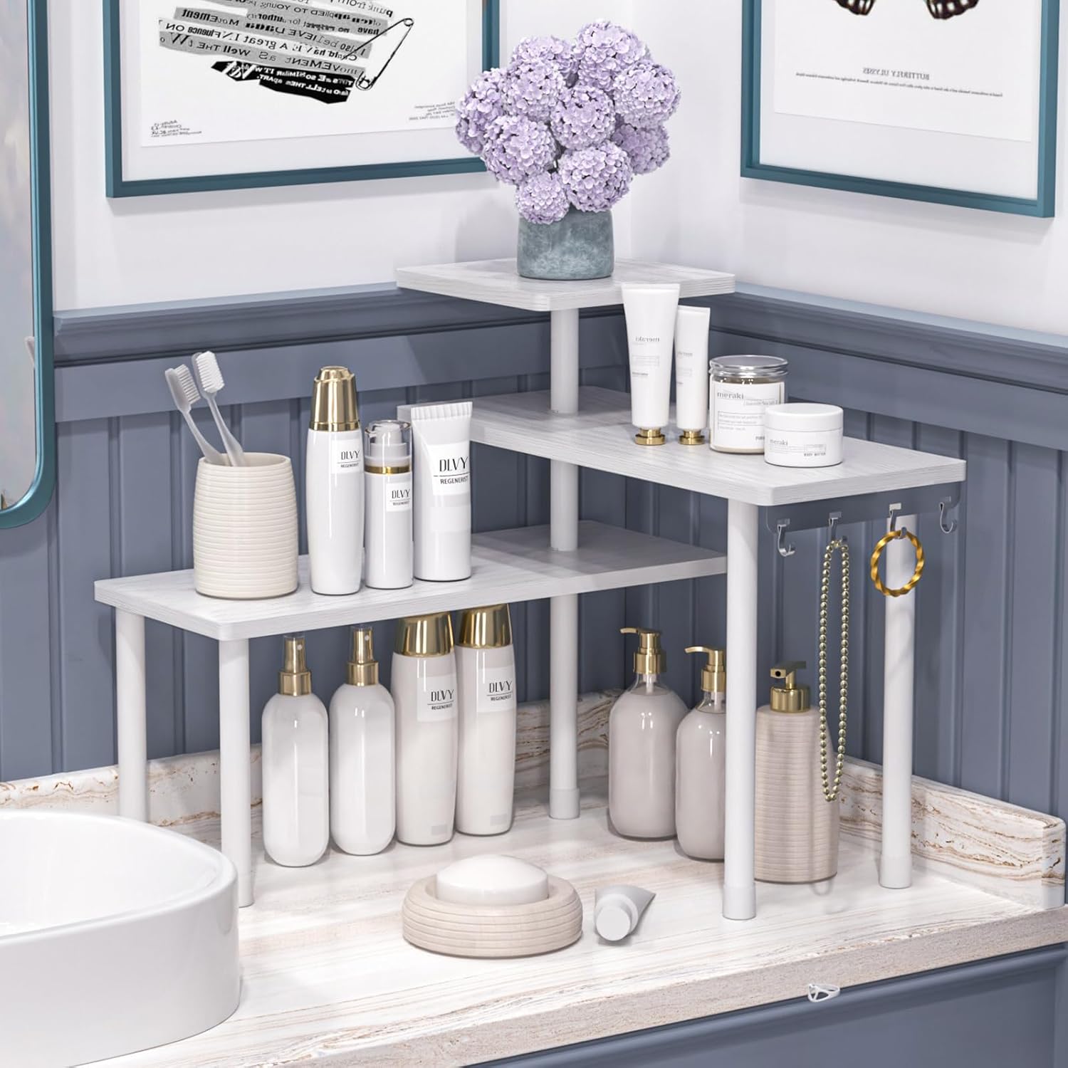 JayRex Bathroom Organizer Countertop Corner Shelf