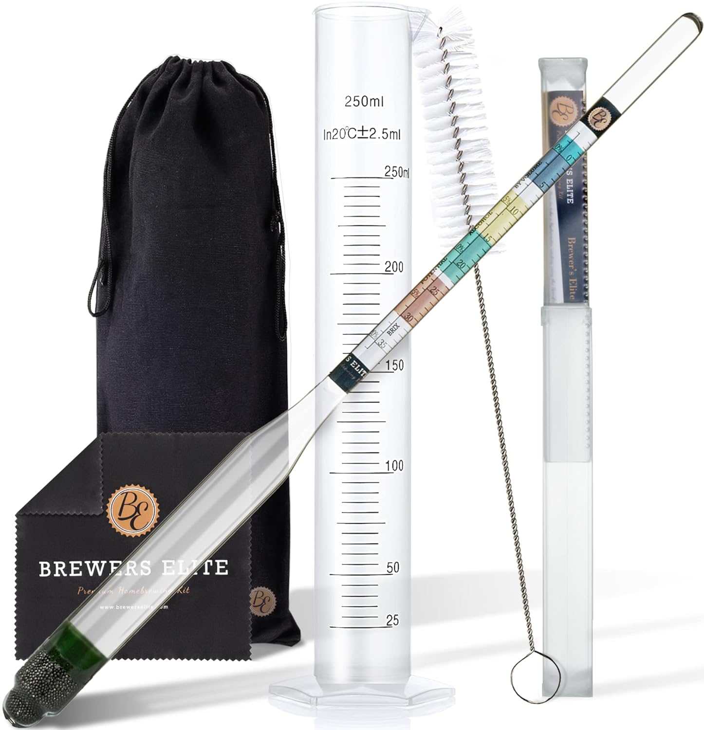 Brewer's Elite Hydrometer & Plastic Test Jar for Home