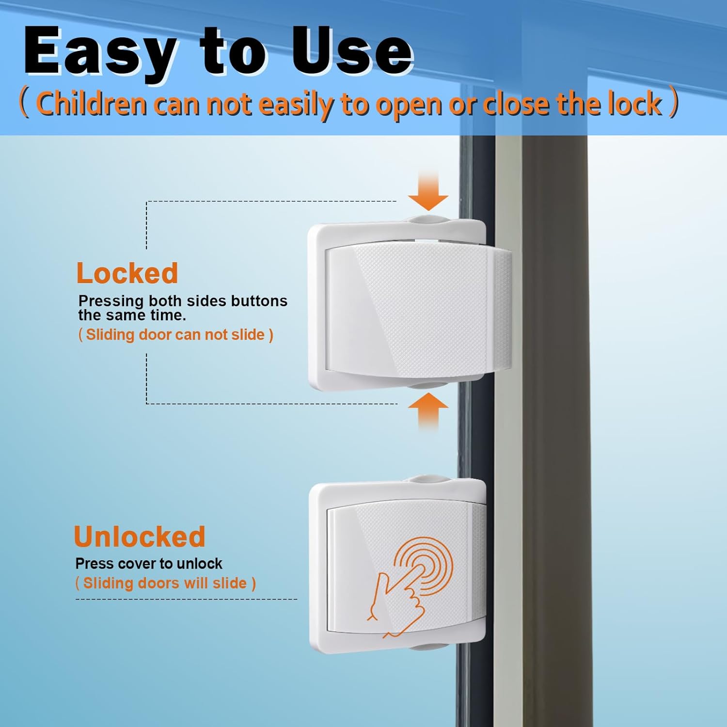 Sliding Door Lock 2 Pack Child Safety Sliding Glass