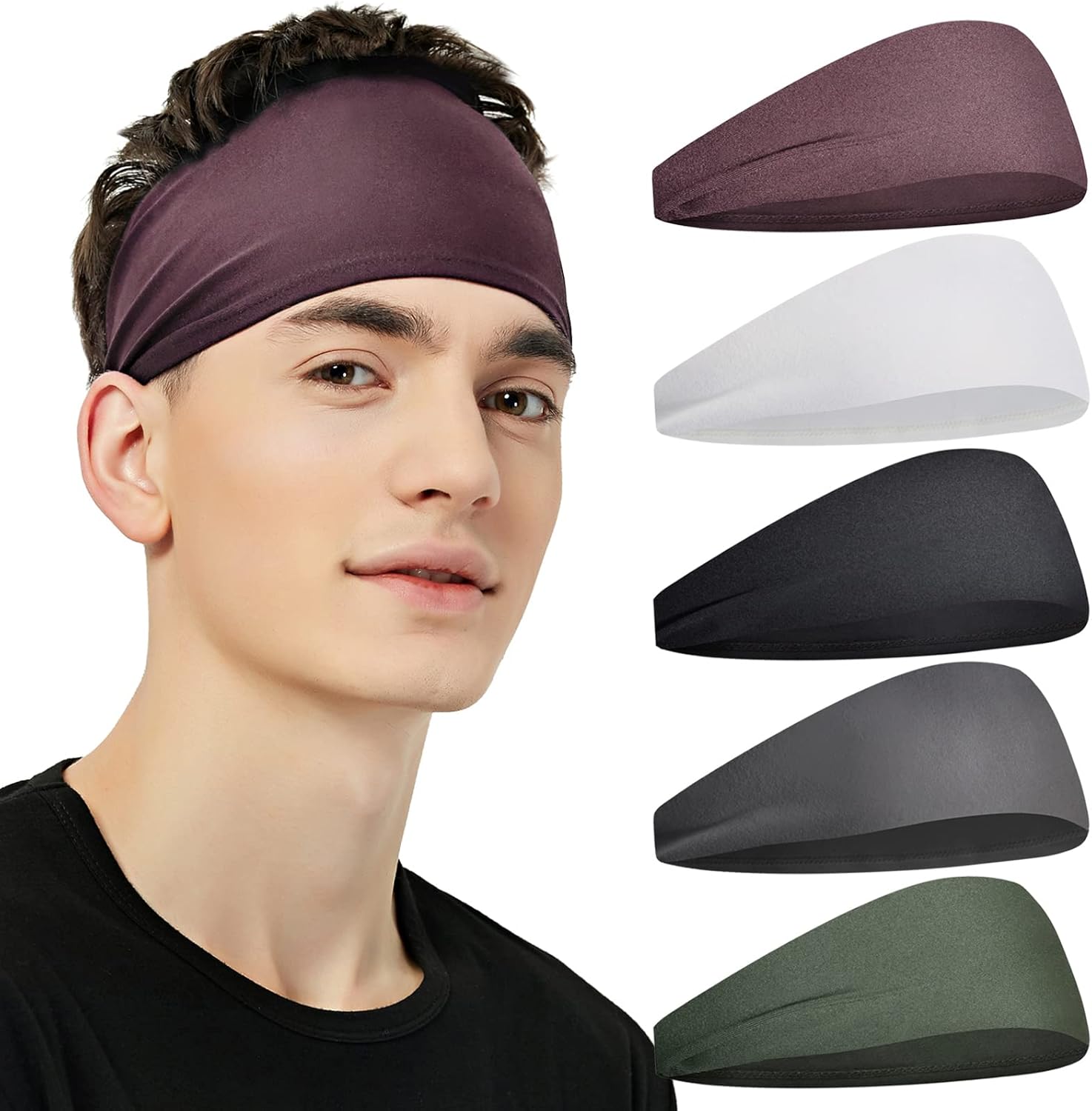 Sports Headbands for Men (5 Pack)