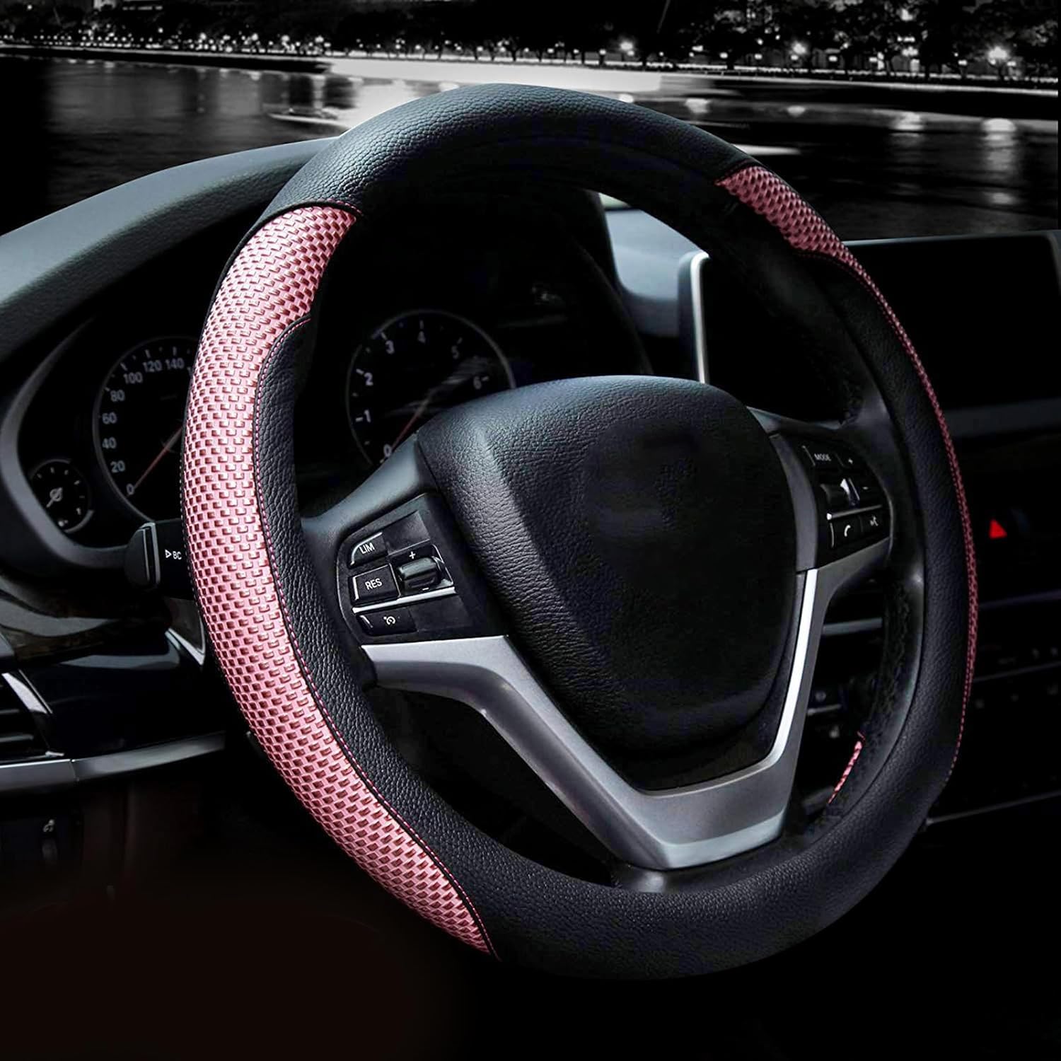 Valleycomfy Microfiber Leather Steering Wheel Cover