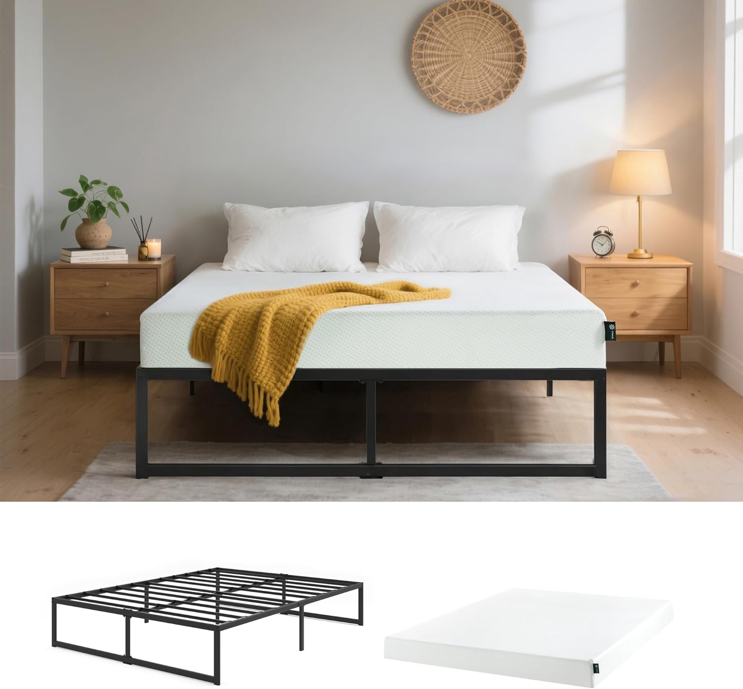 ZINUS 6 Inch Twin Green Tea Memory Foam Mattress