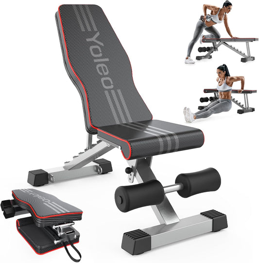 YOLEO Foldable Weight Bench for Full Body Gym Workout
