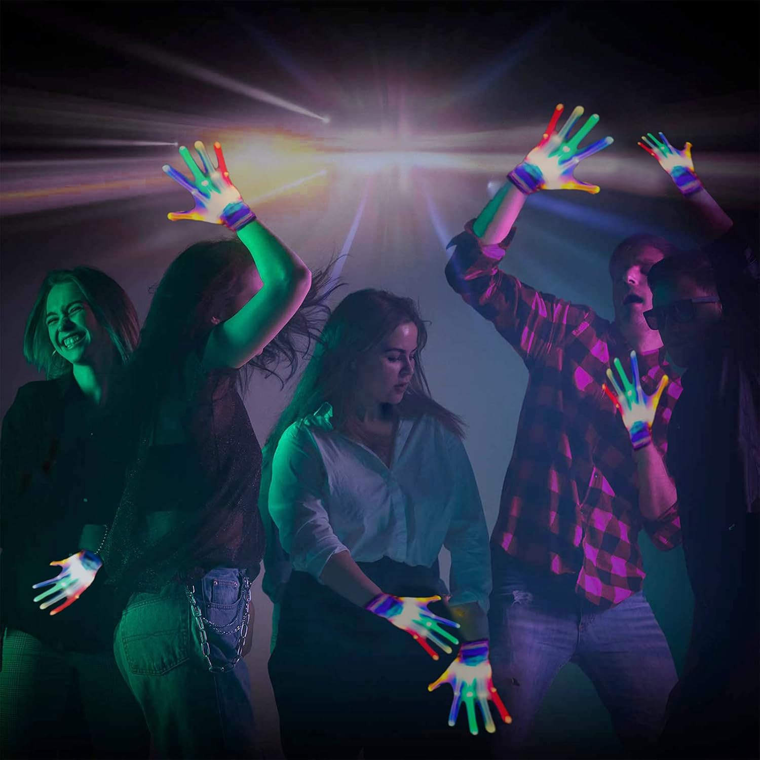 LED Finger Gloves - Light Up Gloves with 5 Color/6 Mode