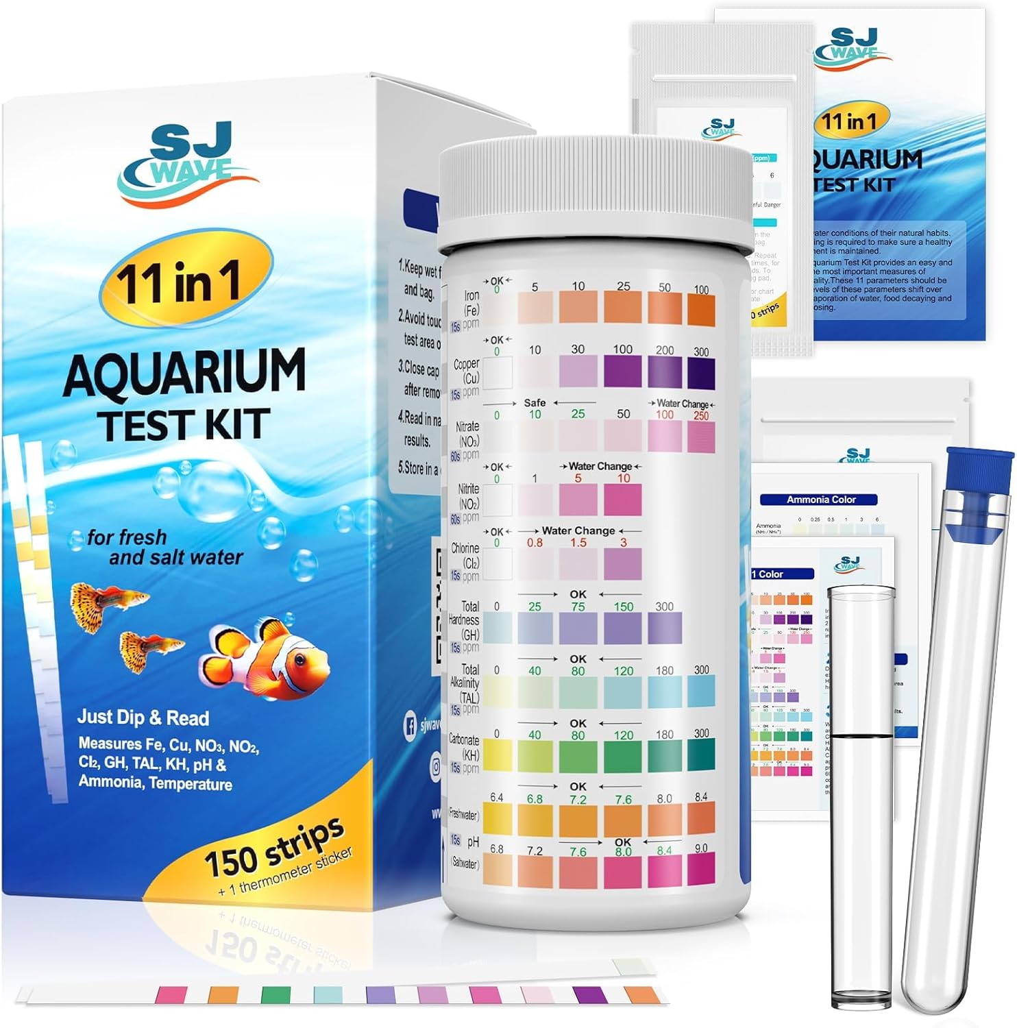 Aquarium Test Strips Fish Tank Water Test Kit