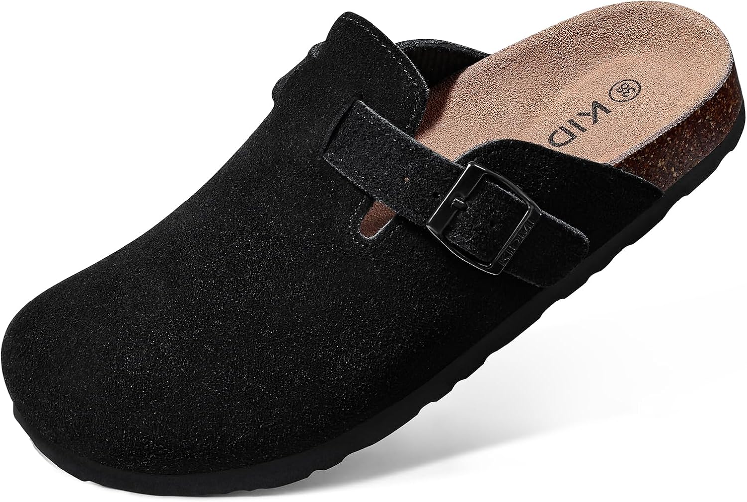 KIDMI Genuine Suede Clogs for Women Cork Footbed Sandals