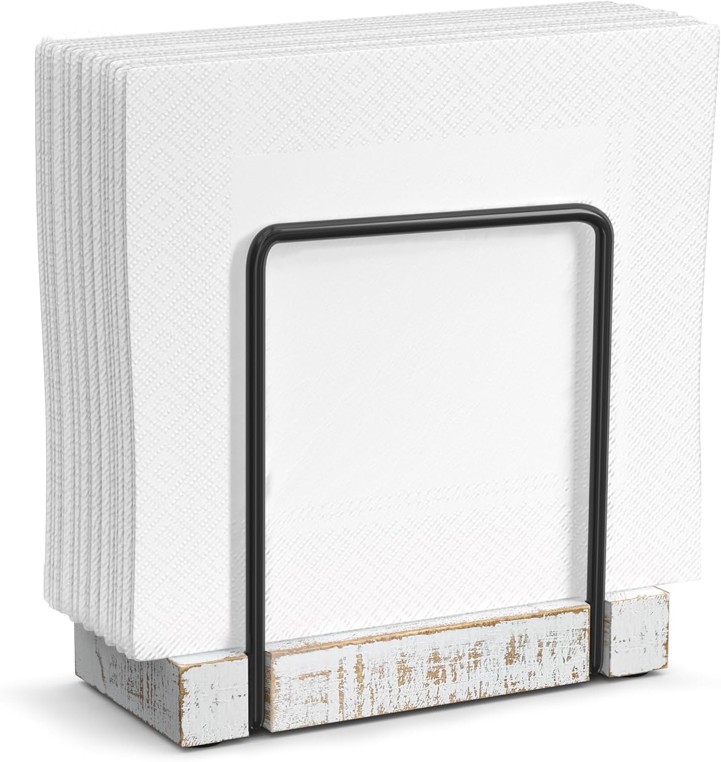 Wican Napkin Holder for Table Bamboo Iron Standing