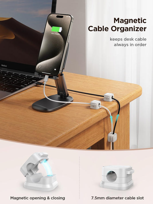 Magnetic Cable Clips [Cable Smooth Adjustable] Cord Holder