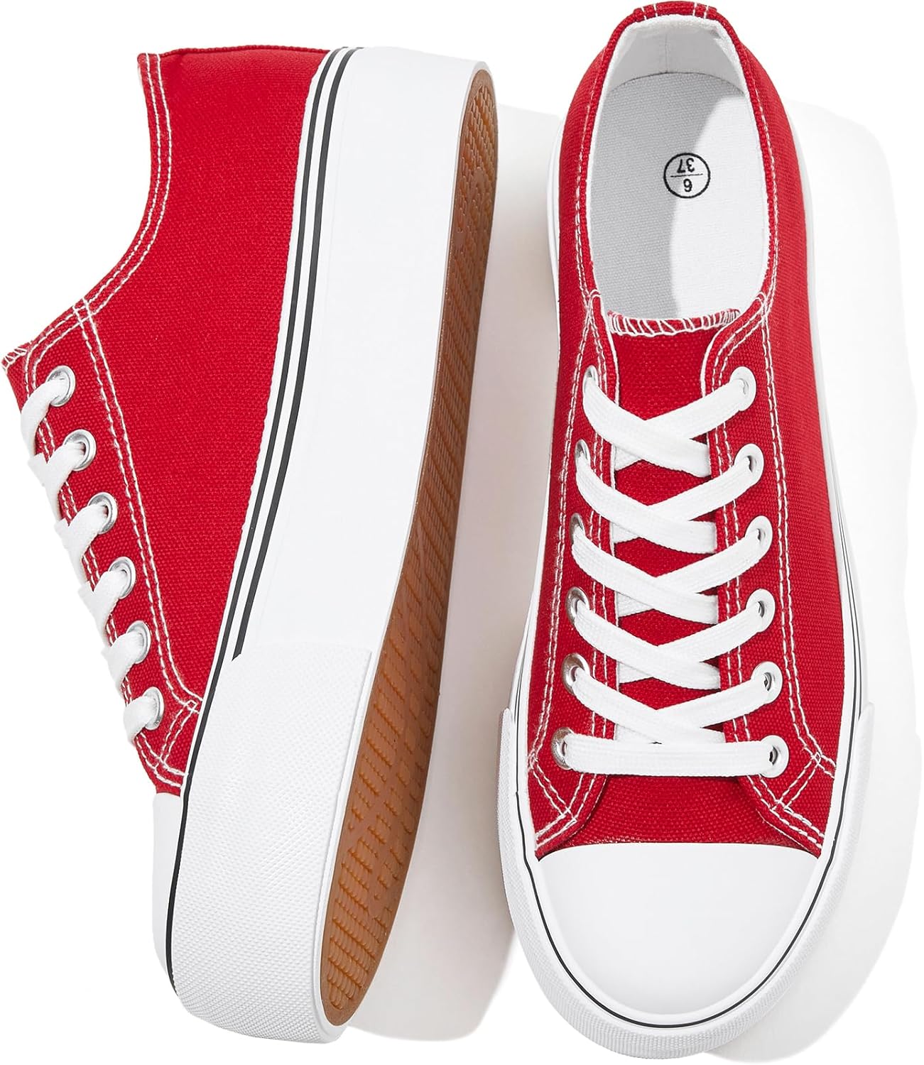 SERNIAL Womens White Platform Sneakers for Women