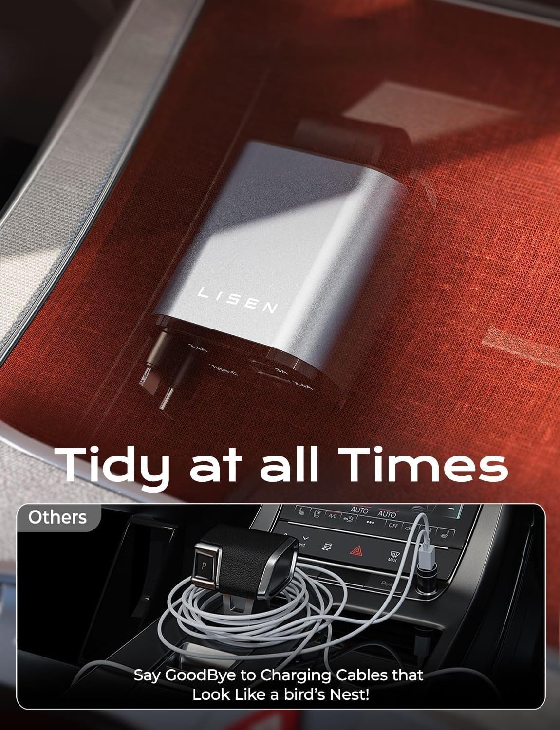 LISEN USB-C Car Charger for iPhone 16
