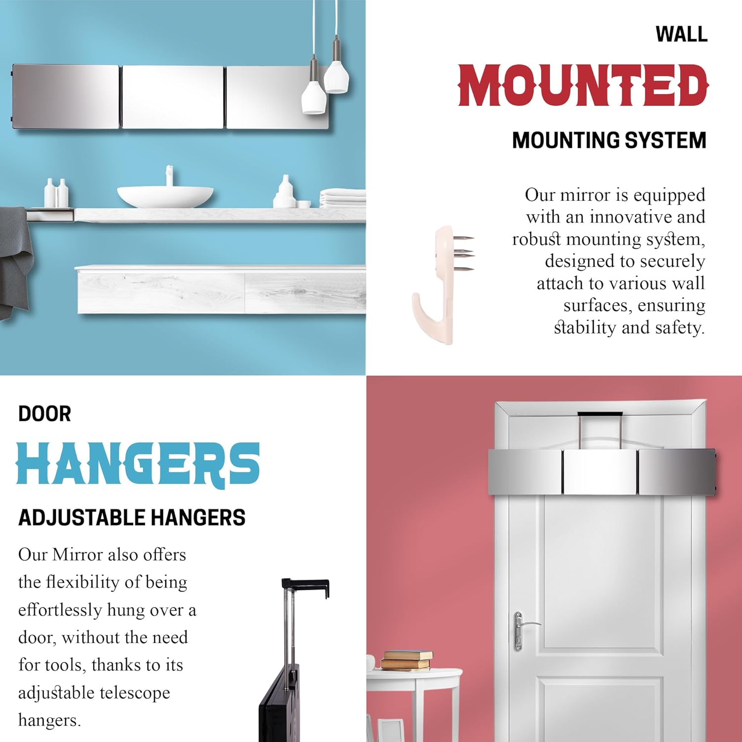 The 360 Mirror - 3 Way Mirror for Self Hair Cutting