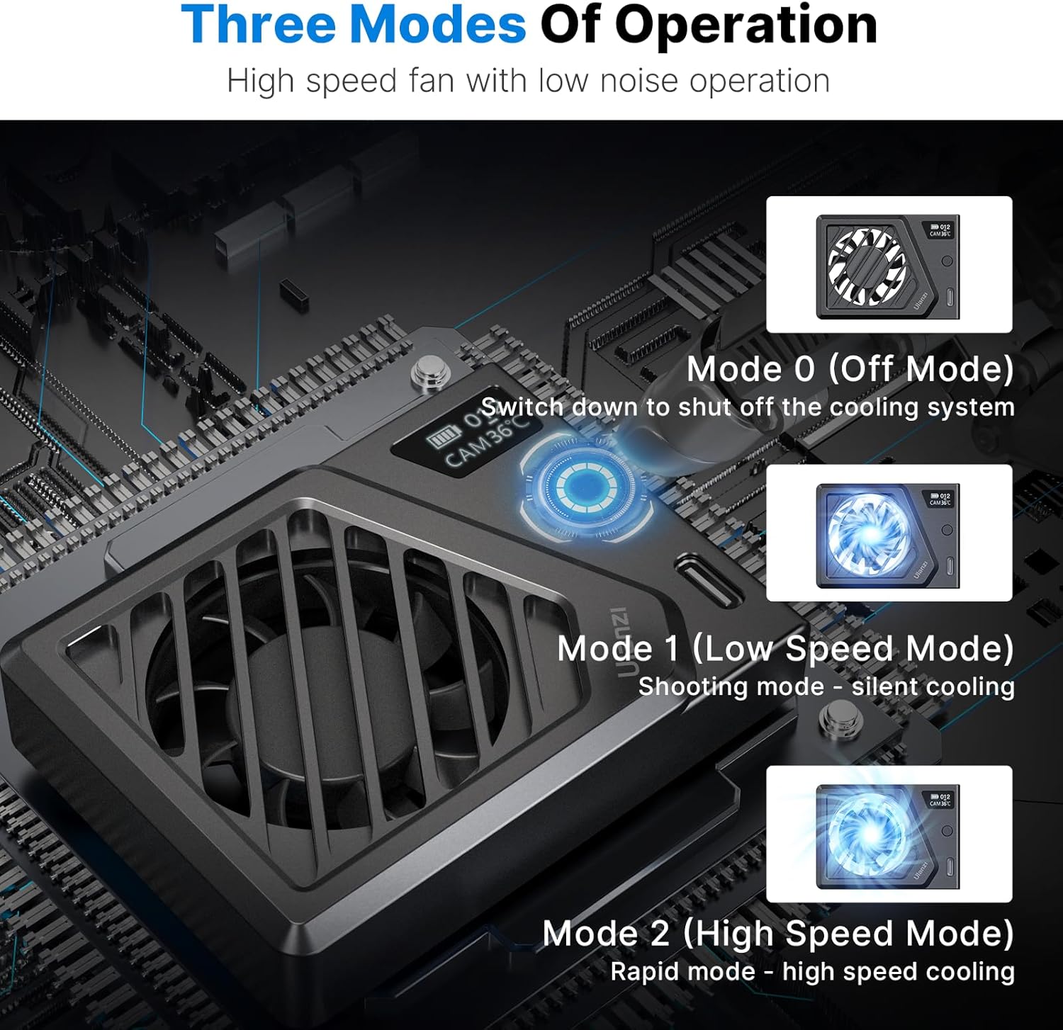 ULANZI Camera Cooling Fan with Type-C Charging Port