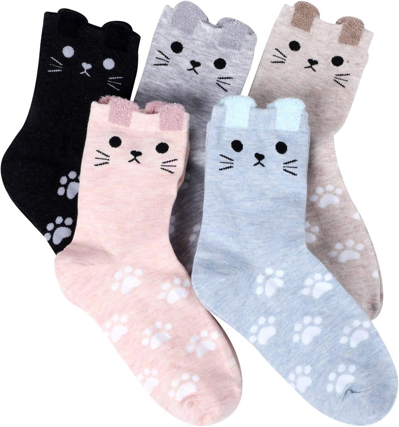 Jeasona Women's Cat Socks Cute Animal Socks