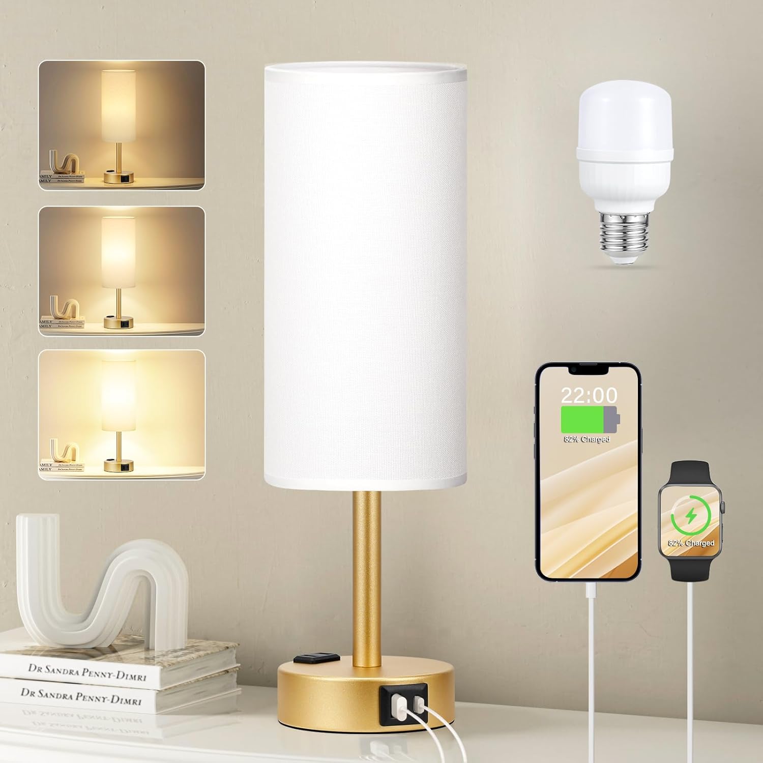 Bedside Touch Lamp 3-Way Dimmable