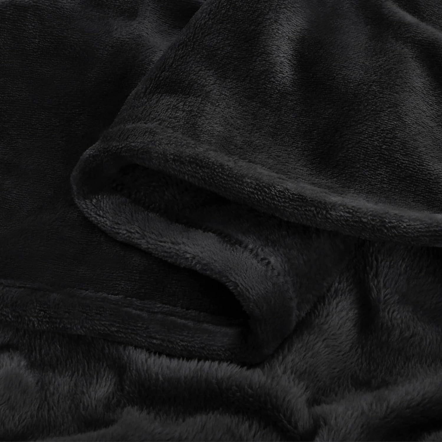 BEDELITE Fleece Black Throw Blankets for Bed