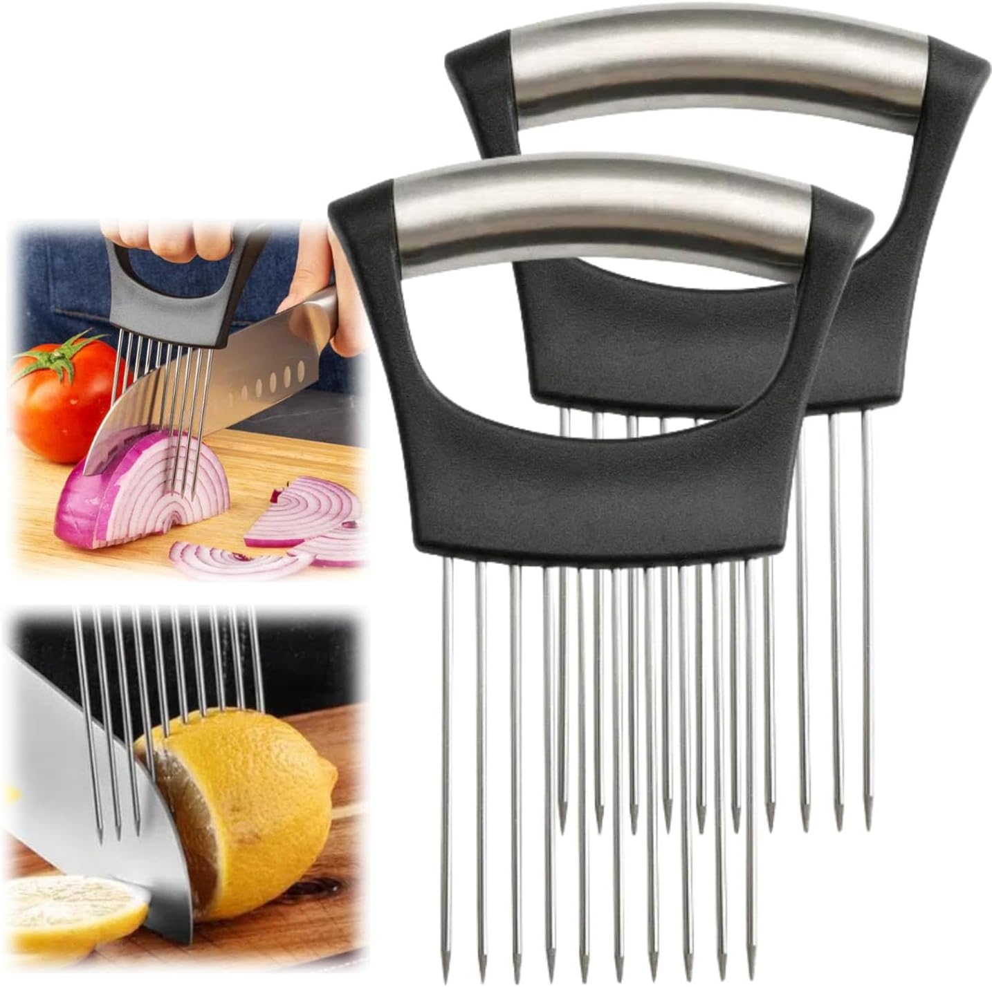 Stainless Steel Onion Slice Holder Vegetable Cutter