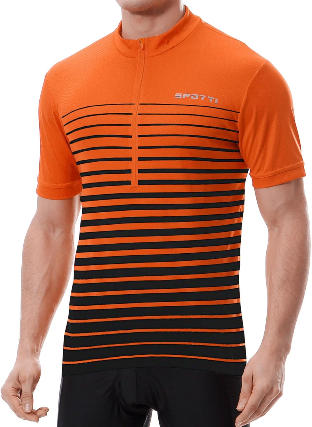 Spotti Men's Cycling Bike Jersey Short Sleeve with 3 Rear Pockets