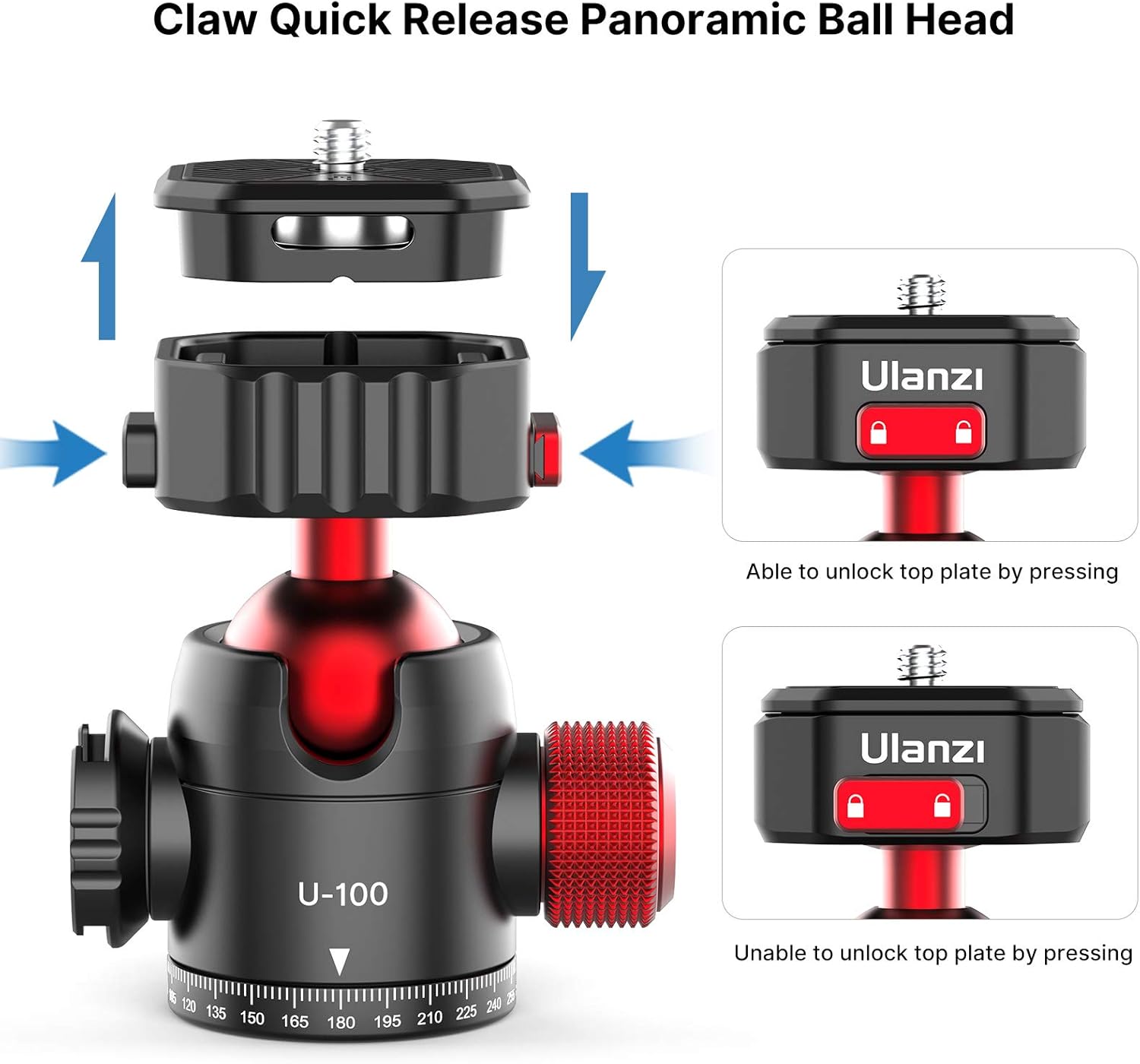 ULANZI Ball Head with Claw Super Quick Release Design