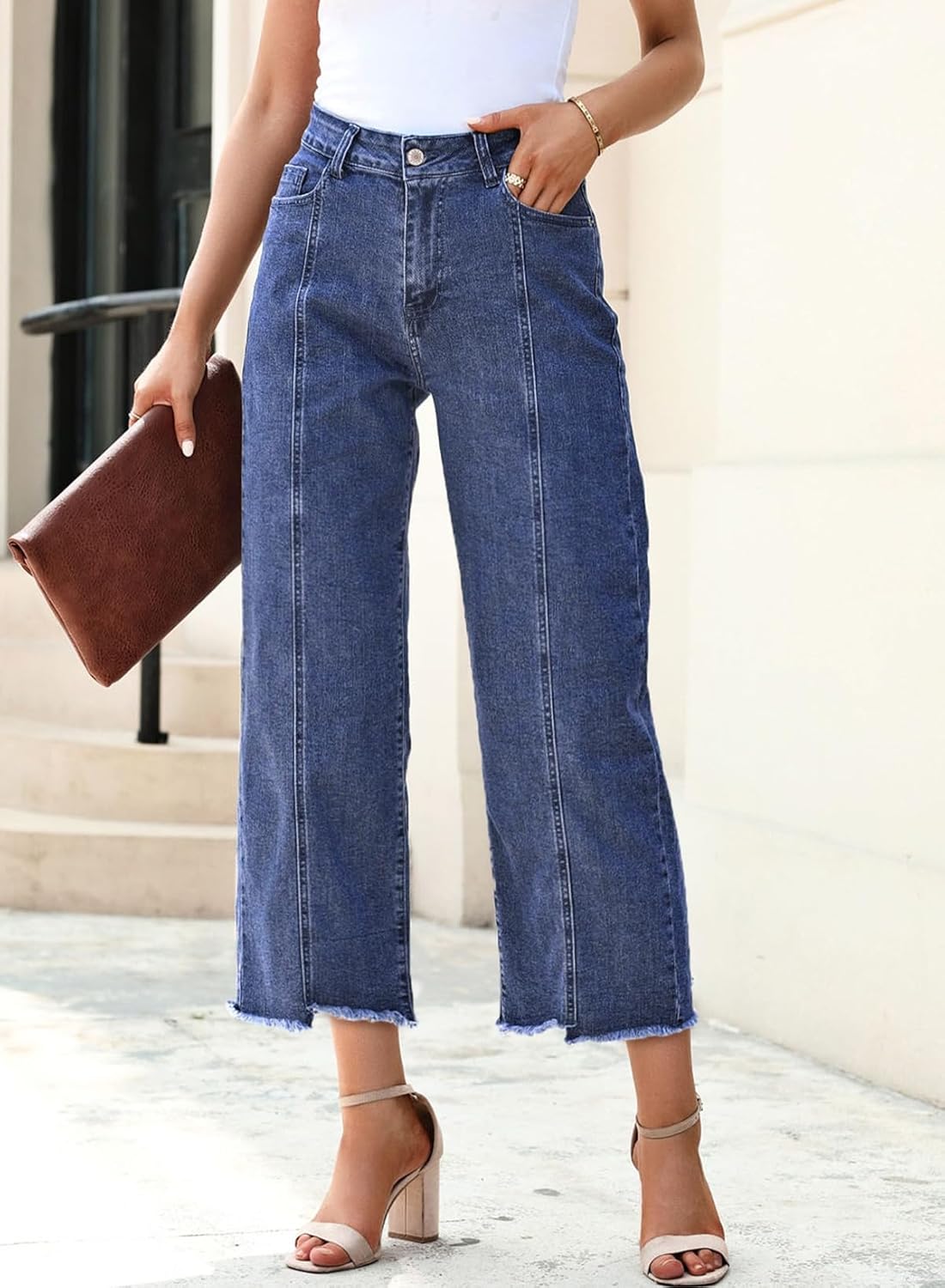 Sidefeel Women's Jeans High Waisted Wide Leg