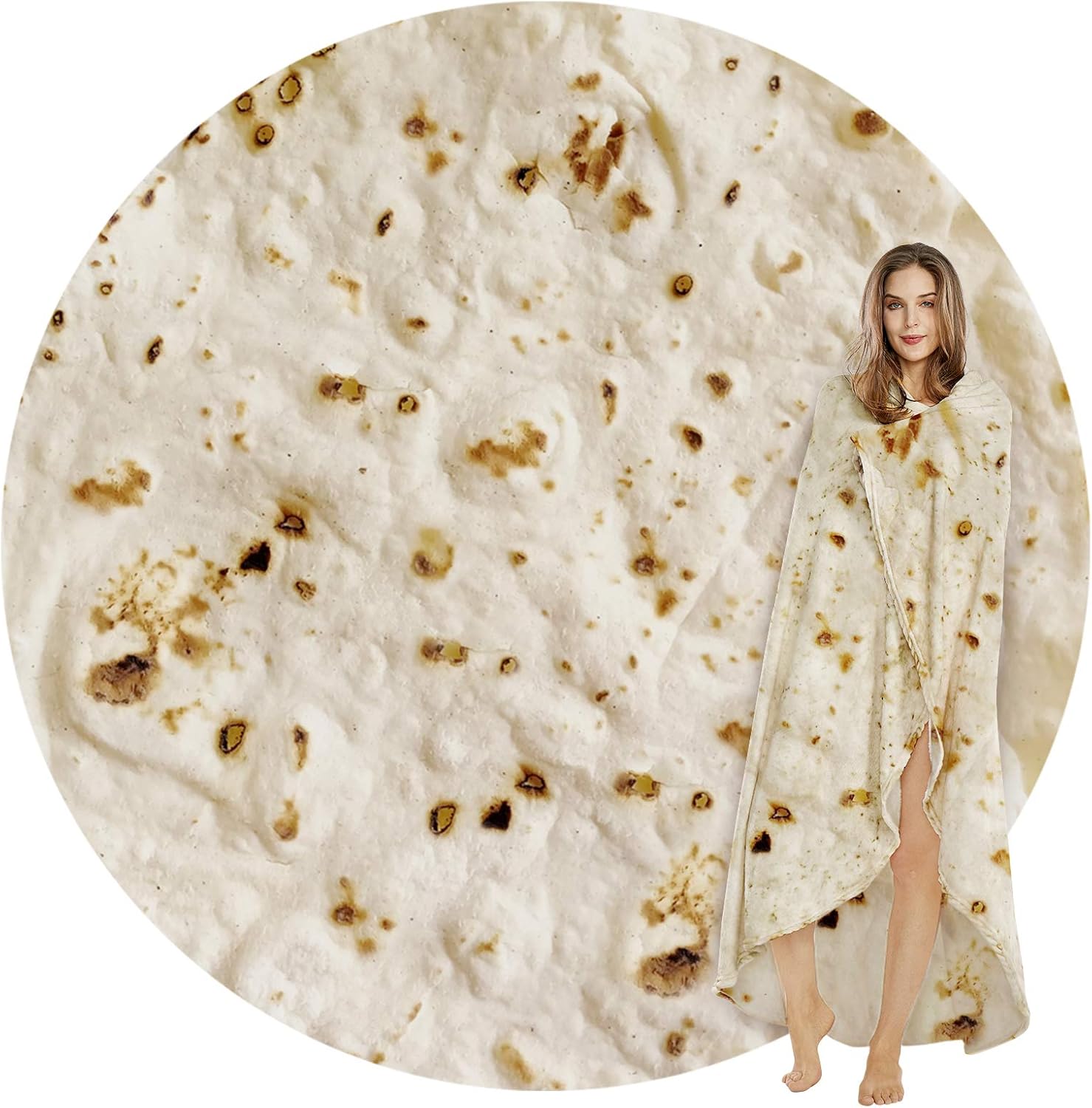 SeaRoomy Burritos Tortilla Realistic Food Wrap Blanket