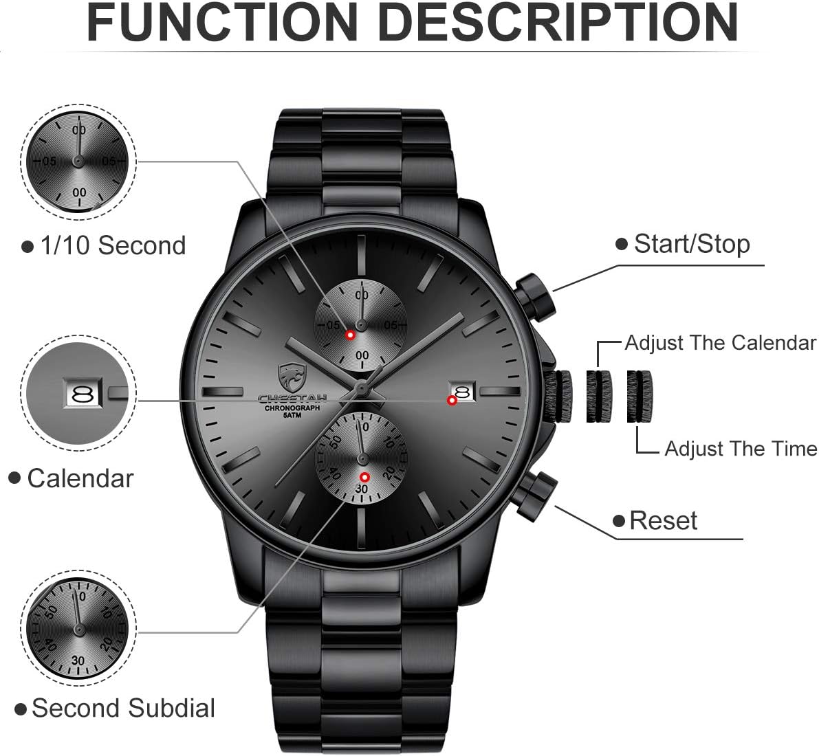 GOLDEN HOUR Fashion Business Mens Watches