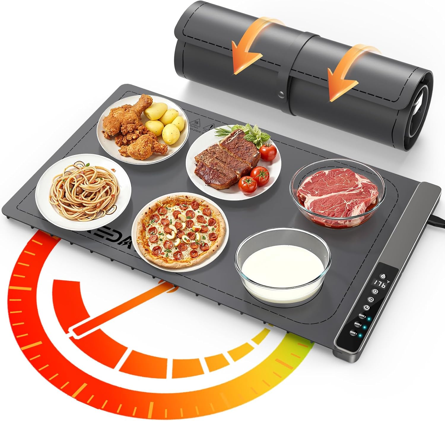 Food Warming Mat with 3-Zone Heating Mode