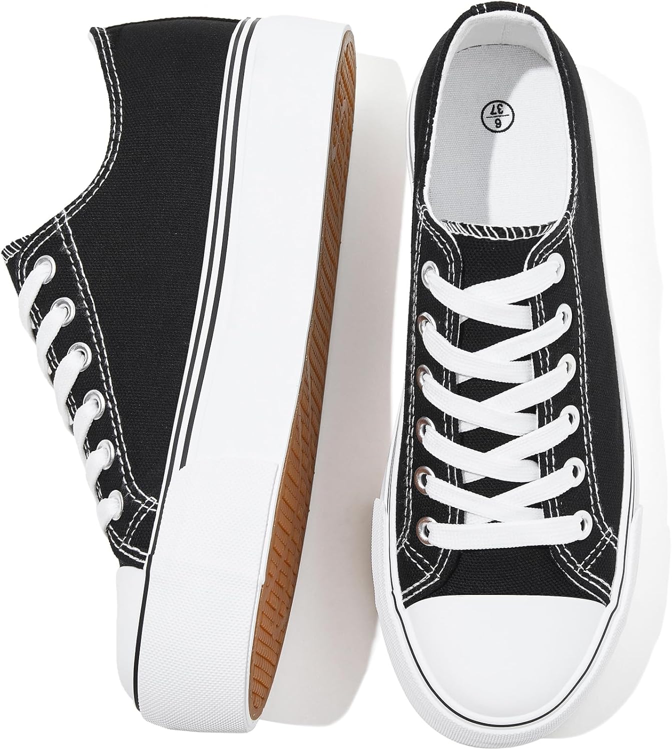 SERNIAL Womens White Platform Sneakers for Women