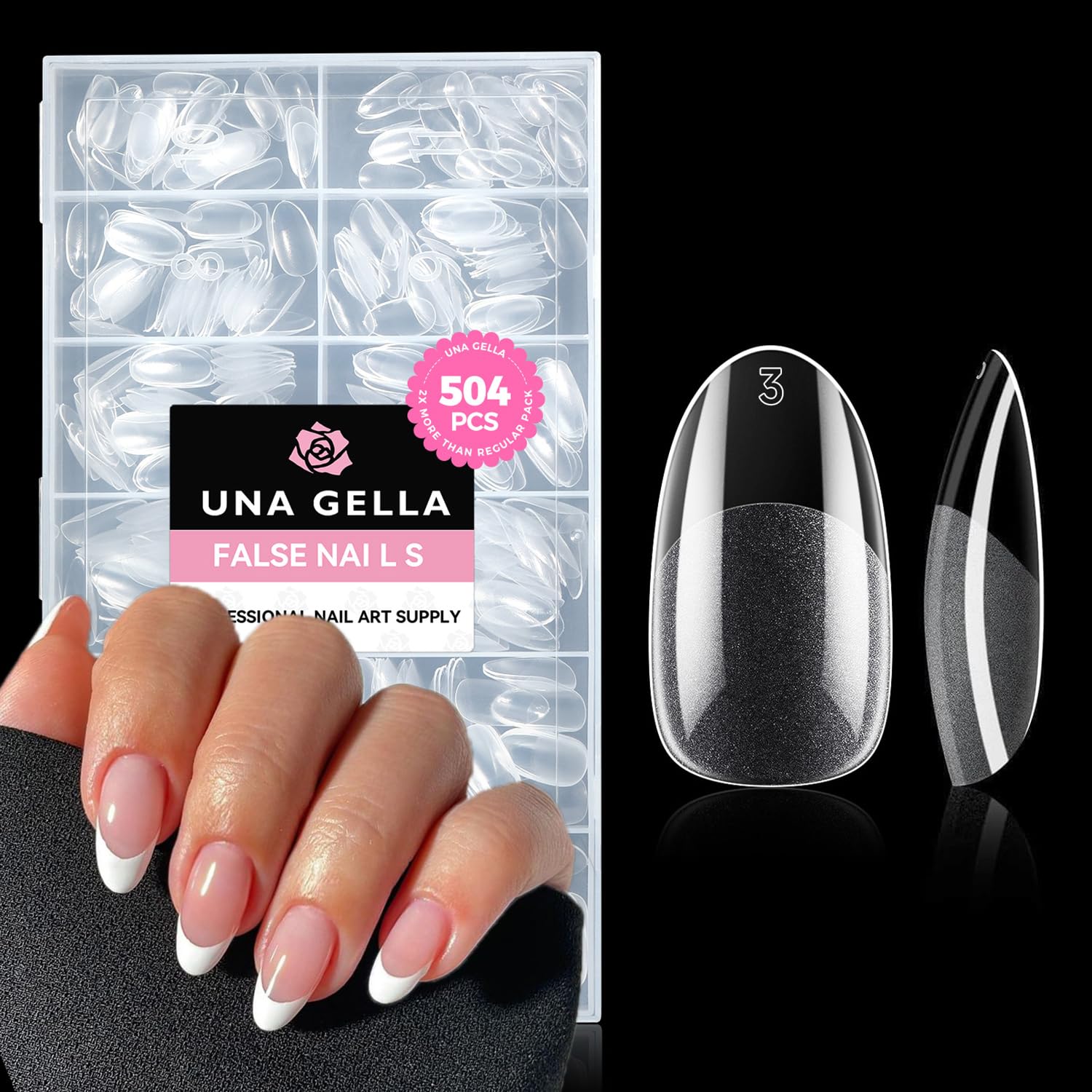 UNA GELLA Almond Gel Nail Tips