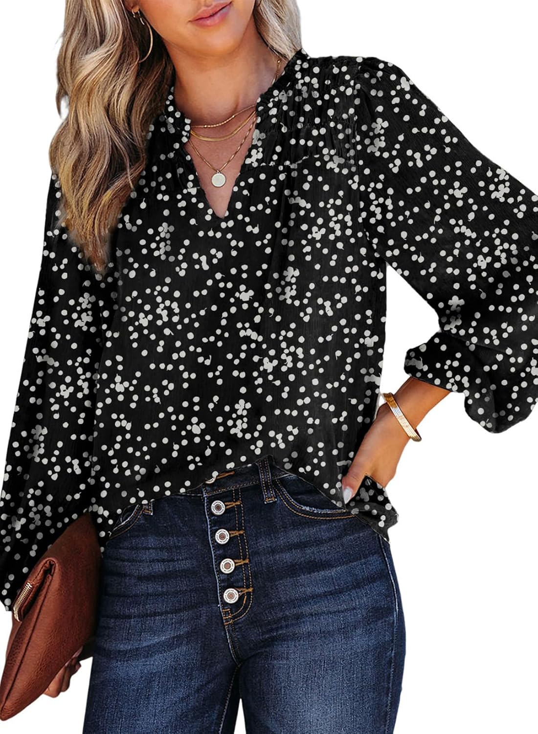 Long Sleeve Chiffon Floral Top Women