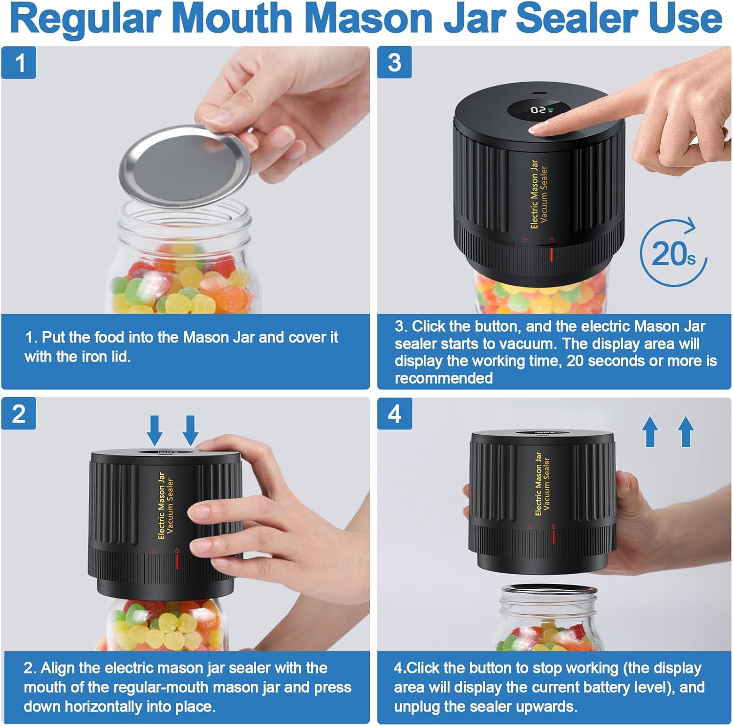 Electric Mason Jar Vacuum Sealer Kit