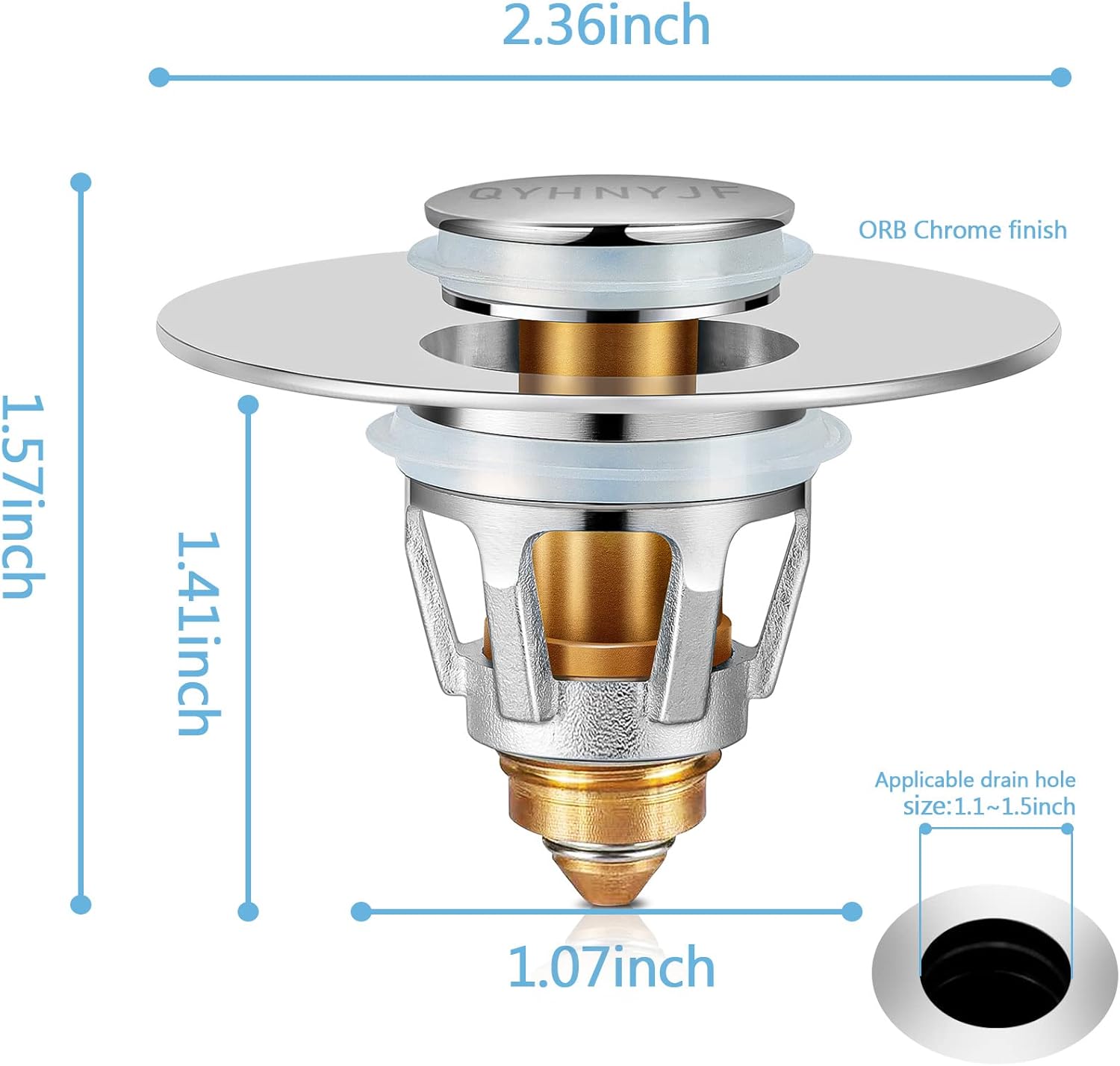 Bathroom Sink Stopper with Hair Catcher