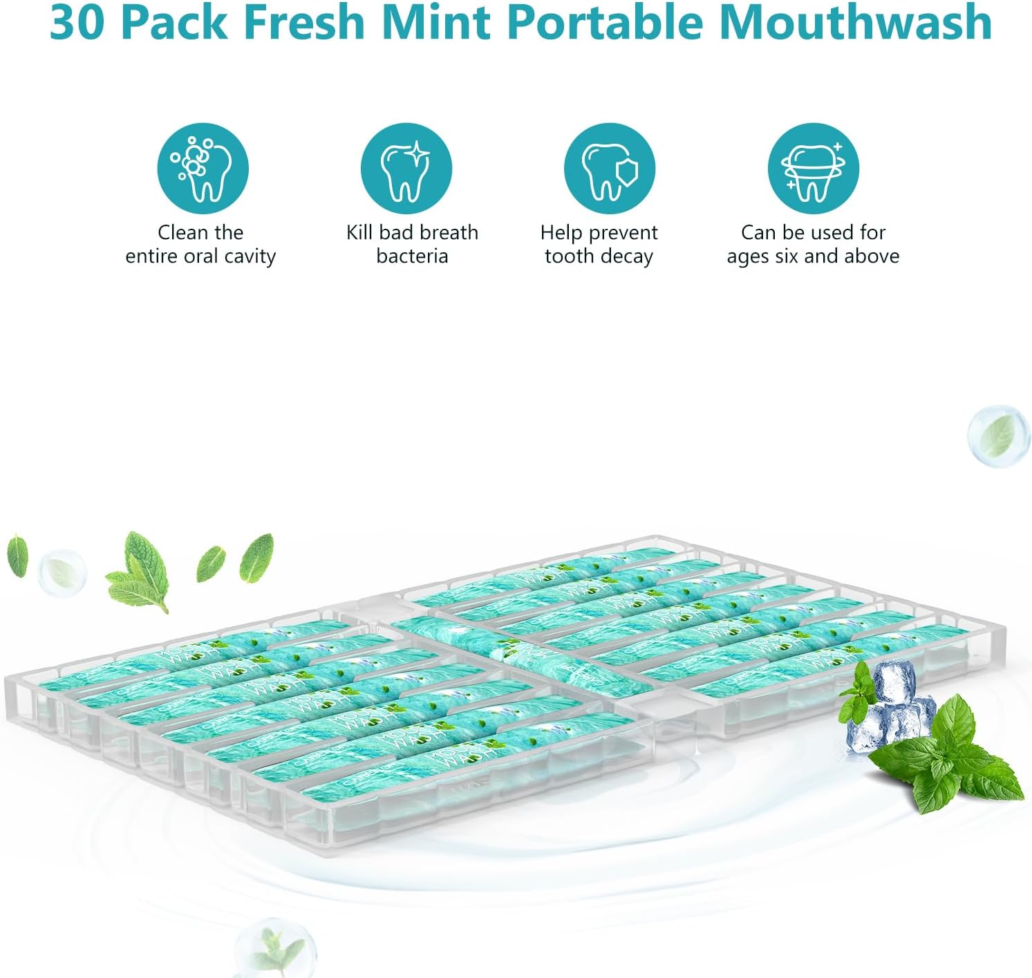 Travel Mouthwash Packets Fresh Mint