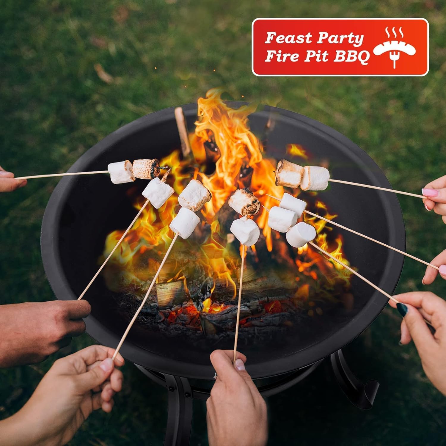 SINGLYFIRE 22 inch Fire Pit for Outside Outdoor